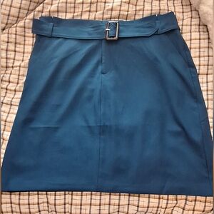 Banana Republic Belted Work Pencil Skirt in Teal Peacock Blue, Size 18 (NWT)